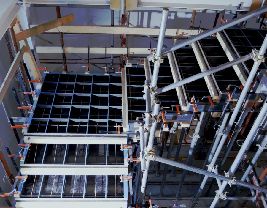 Detail of staircase formwork