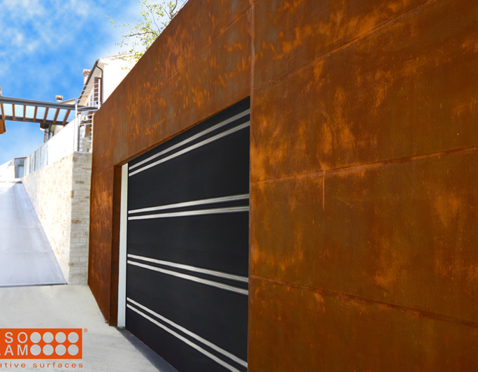 exterior wall Corten effect paint